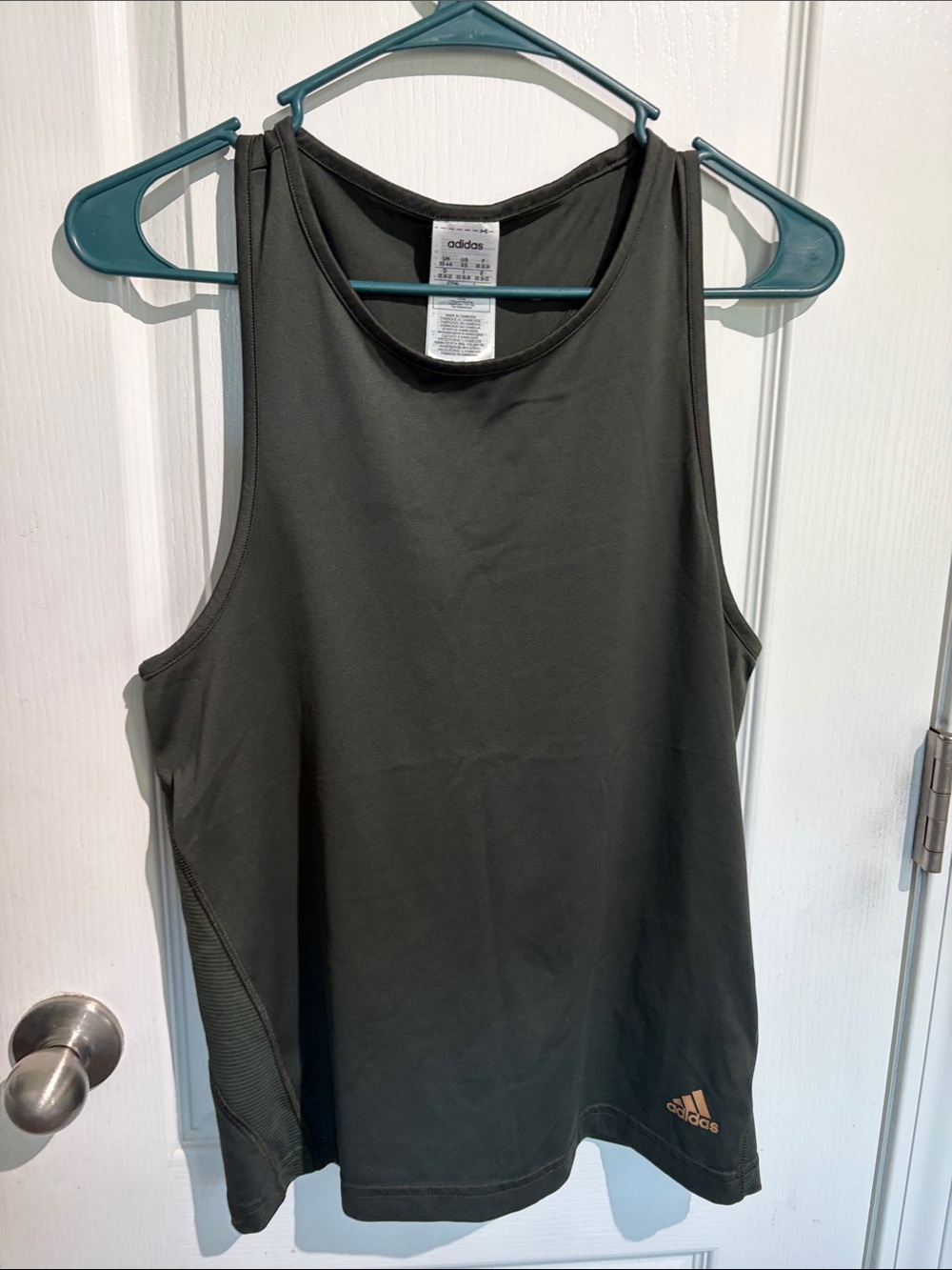 adidas Women's greenish gray Athletic Tank Top